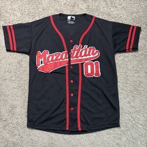 Mazatlan Baseball Jersey Black Stitched Men’s Small #01 Mexico Baseball